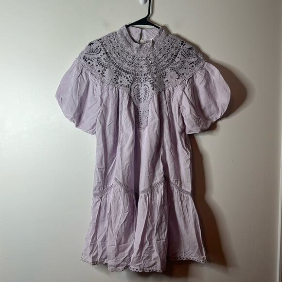 NEW Anthropologie High-Neck Lace Tunic
Mini Dress Medium lavender - Picture 4 of 6
